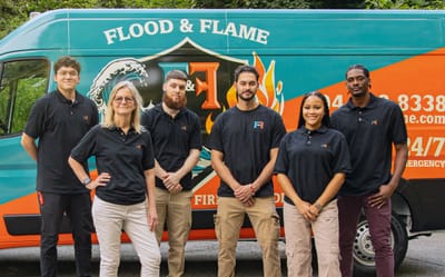 The Flood & Flame Restoration team. IICRC-certified Atlanta restoration crew handling water, fire, mold, asbestos, odor, and reconstruction projects.